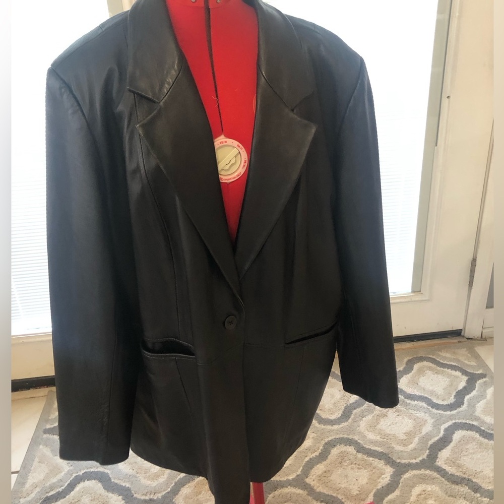 Vintage Denim & Co Black Geniuine Leather Jacket